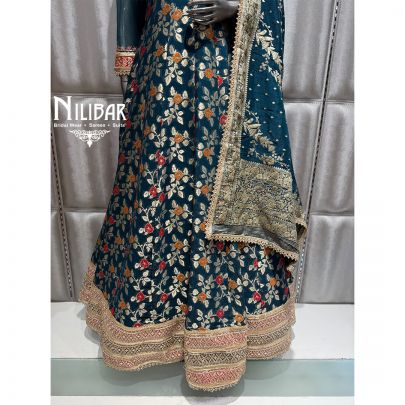 Blue Georgette Embroidered Anarkali Suit