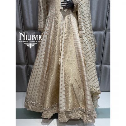Ivory Silk Embroidered Anarkali Suit