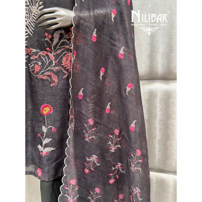 Shadow Gray Linen Kurta Set