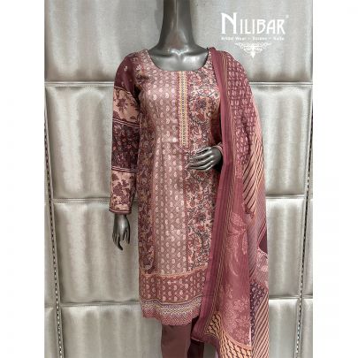Dusty Rose Pink Cotton Printed Kurta Set
