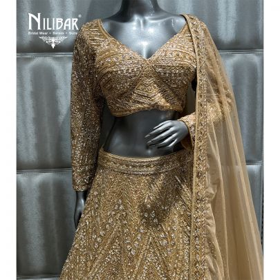 Gold Net Lehenga