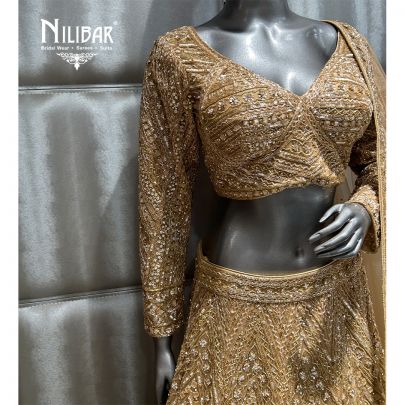 Gold Net Lehenga
