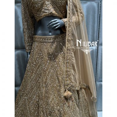 Gold Net Lehenga