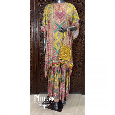 Yellow Crepe Printed Kurta Set