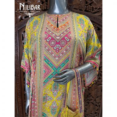Yellow Crepe Printed Kurta Set