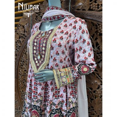 Pink Crepe Printed Kurta Set