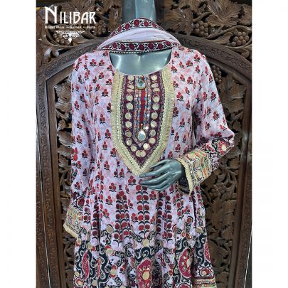 Pink Crepe Printed Kurta Set