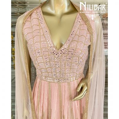 Lemonade Pink Georgette Anarkali