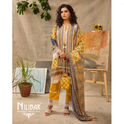 Mustard Yellow Cotton Printed Pant Suit
