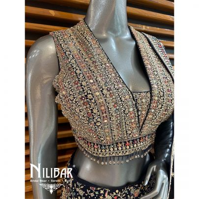 Midnight Blue Georgette Casual Lehenga