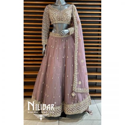 Mauve Net Casual Lehenga