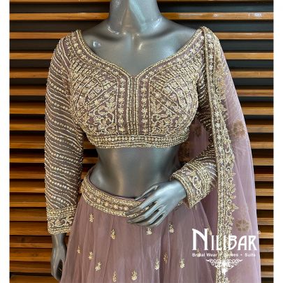 Mauve Net Casual Lehenga