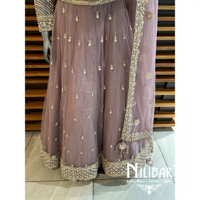 Mauve Net Casual Lehenga