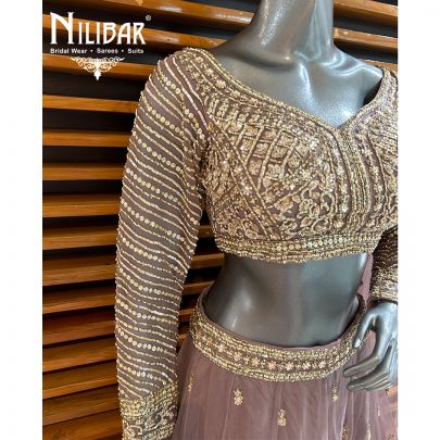 Mauve Net Casual Lehenga