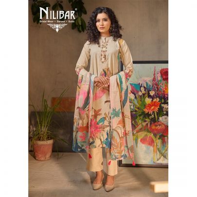 Beige Linen Floral Shirt With Pant