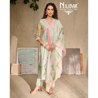 Sea Blue Cotton Pant Suit