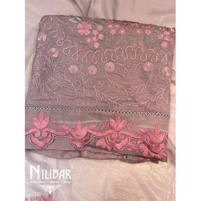 Mauve Tissue Organza Unstitched Suit