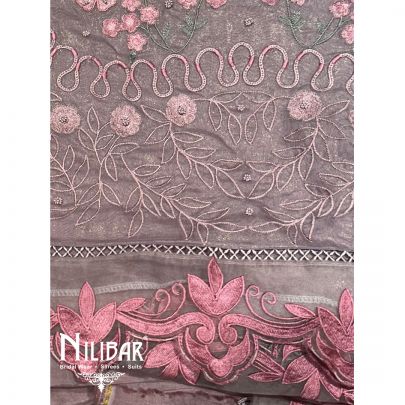 Mauve Tissue Organza Unstitched Suit