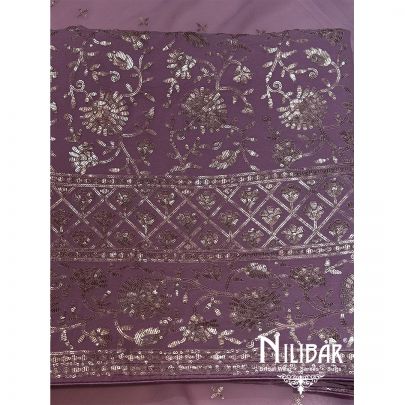Purple Georgette Unstitched Suit