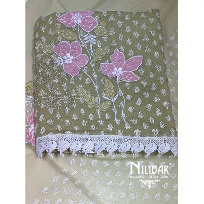 Light Green Organza Unstitched Suit