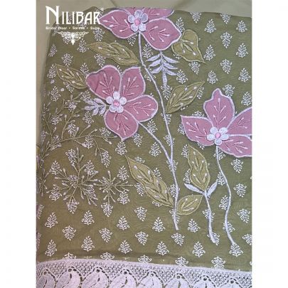 Light Green Organza Unstitched Suit