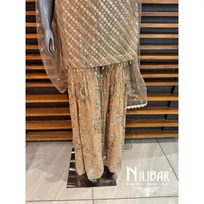 Gold Georgette Garara Suit