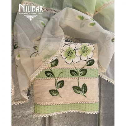 Beige Cotton Unstitched Suit