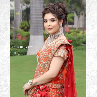 Red Orange Bridal Lehenga