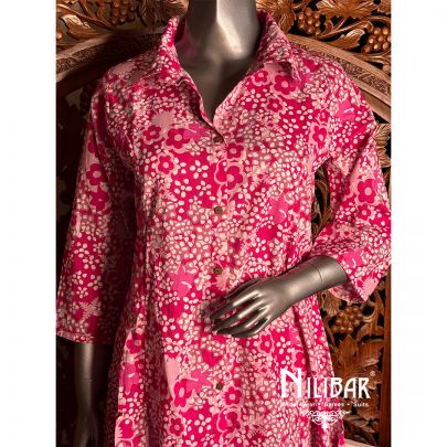 Pink Cotton Printed Co-ord Set.