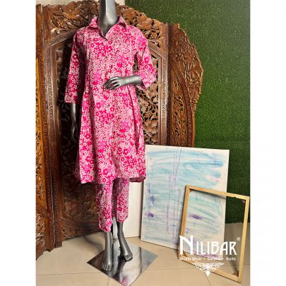 Pink Cotton Printed Co-ord Set.