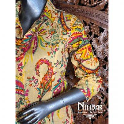 Yellow Cotton Printed Co-ord Set.