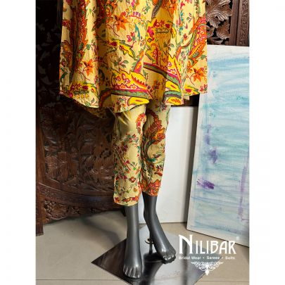 Yellow Cotton Printed Co-ord Set.