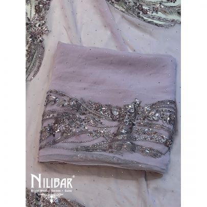 Lilac Georgette Sequin Unstitched Suit