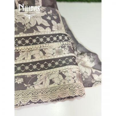 Grey Cotton Unstitched Suit