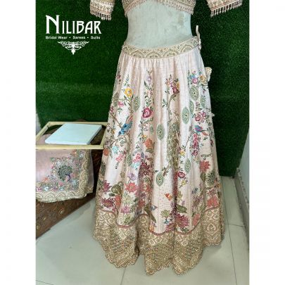 Light Pink Raw Silk Bridal Lehenga