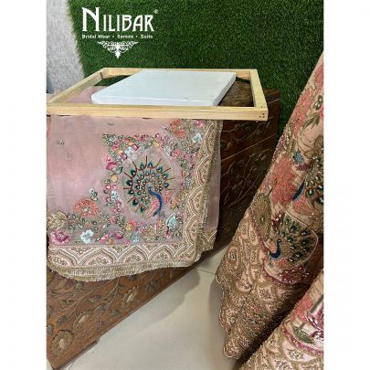 Light Pink Raw Silk Bridal Lehenga