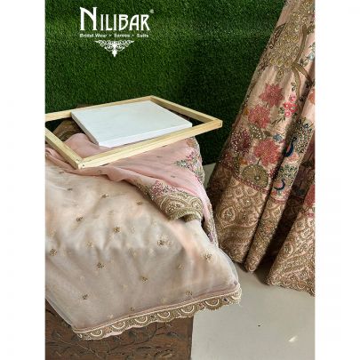 Light Pink Raw Silk Bridal Lehenga