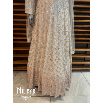 Beige Georgette Embroidered Anarkali