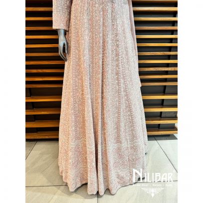 Pink Georgette Embroidered Anarkali