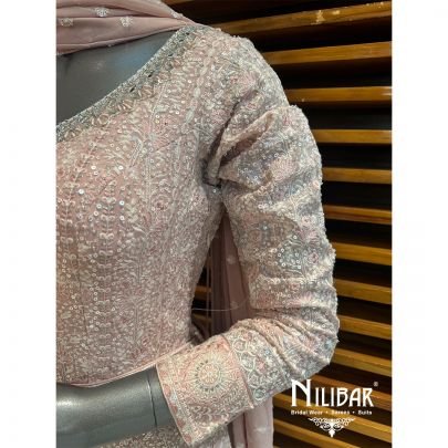 Pink Georgette Embroidered Anarkali