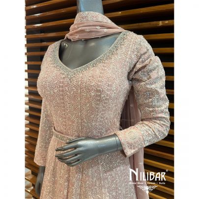 Pink Georgette Embroidered Anarkali