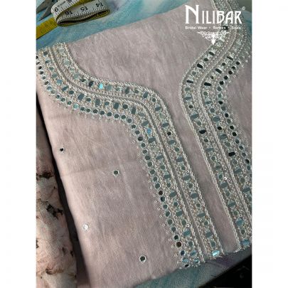 Powder Pink Linen Unstitched Suit