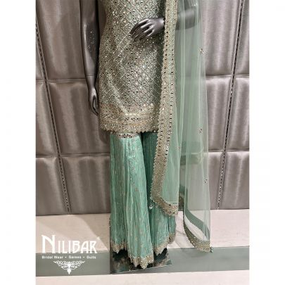 Mint Green Silk Garara Suit