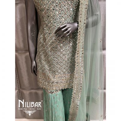 Mint Green Silk Garara Suit
