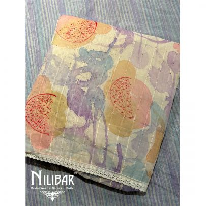 Cream Linen Cotton Unstitched Suit