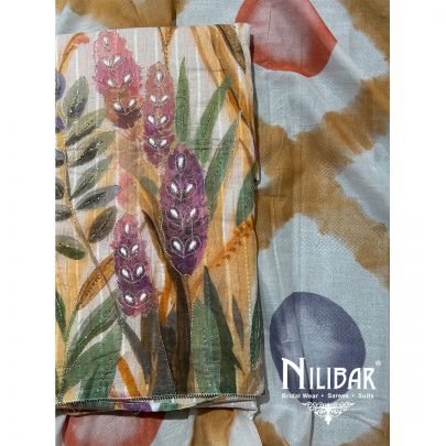 Multicolor Cotton Unstitched Suit