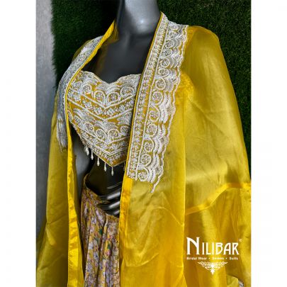 Niharika Jain in Our Yellow Satin Palazzo Set