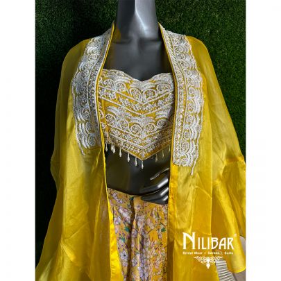 Niharika Jain in Our Yellow Satin Palazzo Set