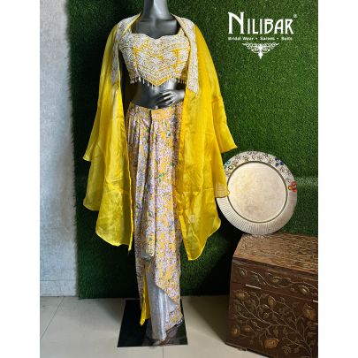 Niharika Jain in Our Yellow Satin Palazzo Set