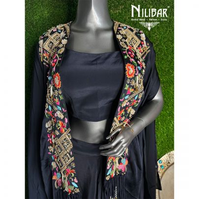 Black Satin Drape Set